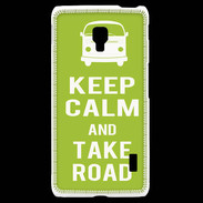 Coque LG F6 Keep Calm Take road Vert pomme