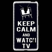 Coque LG F6 Keep Calm Watch TV Noir