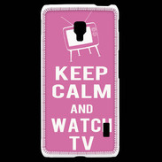 Coque LG F6 Keep Calm Watch TV Rose