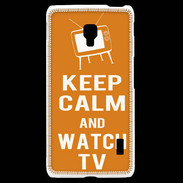 Coque LG F6 Keep Calm Watch TV Orange