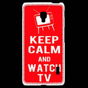 Coque LG F6 Keep Calm Watch TV Rouge