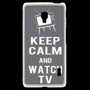 Coque LG F6 Keep Calm Watch TV Gris