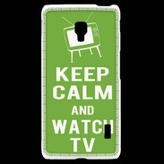 Coque LG F6 Keep Calm Watch TV Vert