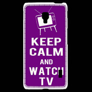 Coque LG F6 Keep Calm Watch TV Violet