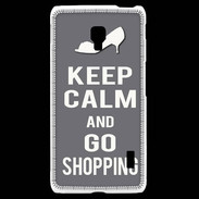 Coque LG F6 Keep Calm go shopping Gris