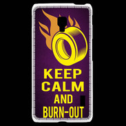 Coque LG F6 Keep Calm and Burn Out violet
