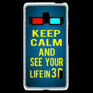 Coque LG F6 Keep Calm and See your life 3D Bleu