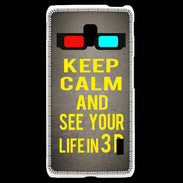 Coque LG F6 Keep Calm and See your life 3D Gris