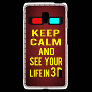 Coque LG F6 Keep Calm and See your life 3D Rouge