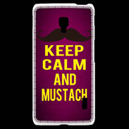 Coque LG F6 Keep Calm and Mustach Rose