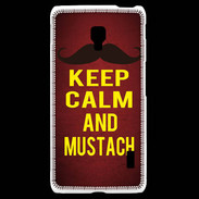 Coque LG F6 Keep Calm and Mustach Rouge