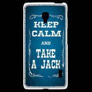 Coque LG F6 Keep Calm and Take Jack Bleu