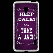 Coque LG F6 Keep Calm and Take Jack Violet