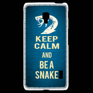 Coque LG F6 Keep Calm and Be a Snake bleu