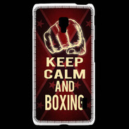 Coque LG F6 Keep Calm and Boxing Rouge