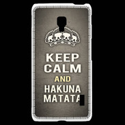 Coque LG F6 Keep Calm and Hakuna Matata Gris