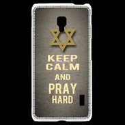 Coque LG F6 Keep Calm and Pray jewish Gris