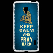 Coque LG F6 Keep Calm and Pray Muslim Bleu