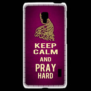 Coque LG F6 Keep Calm and Pray Muslim Rose