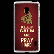 Coque LG F6 Keep Calm and Pray Muslim Rouge