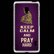 Coque LG F6 Keep Calm and Pray Muslim Violet