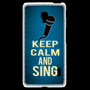 Coque LG F6 Keep Calm and Sing Bleu