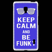 Coque LG F6 Keep Calm Funky Bleu
