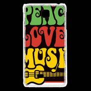 Coque LG F5 Peace Love Music