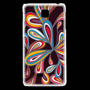 Coque LG F5 Flower power sur fond noir