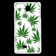 Coque LG F5 Feuille de cannabis sur fond blanc