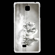 Coque LG F5 Chevaux blancs