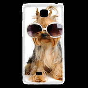 Coque LG F5 Chien Yorkie avec lunette de soleil