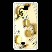 Coque LG F5 Portée de notes en or