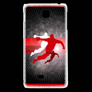 Coque LG F5 Illustration Handball en noir et rouge