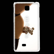 Coque LG F5 Femme enceinte avec peluche