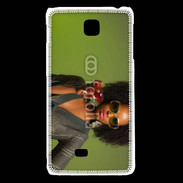 Coque LG F5 Femme metisse noire 3