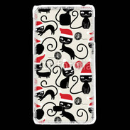 Coque LG F5 Fond chat noir Noël