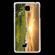 Coque LG F5 Couché de soleil sur champs de vignes