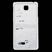 Coque LG F5 Traces de pas d'animal dans la neige