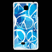 Coque LG F5 Peace and love Bleu