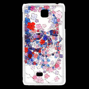 Coque LG F5 Skull en fleurs