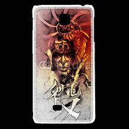 Coque LG F5 Visage de guerrier en dessin 60