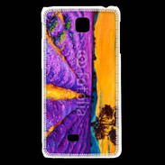 Coque LG F5 Peinture de champs de lavande 