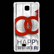 Coque LG F5 Saint valentin sur fond bois