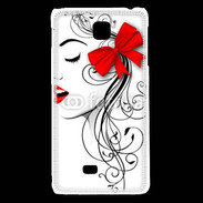 Coque LG F5 Visage glamour noir et rouge