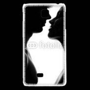 Coque LG F5 Couple d'amoureux en noir et blanc