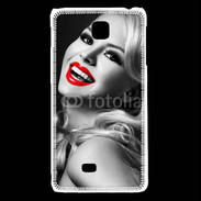 Coque LG F5 Rouge à lèvres Fashion en noir et blanc