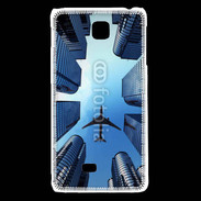 Coque LG F5 Avion de ligne au dessus des immeubles