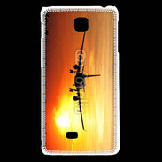 Coque LG F5 Avion de ligne et couché de soleil