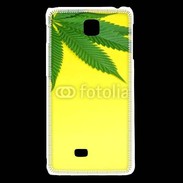 Coque LG F5 Feuille de cannabis sur fond jaune 2